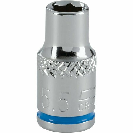 CHANNELLOCK 1/4 In. Drive 5.5 mm 6-Point Shallow Metric Socket 398098